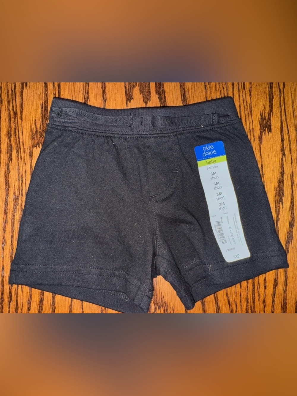 NWT Boys 3 Months Okie Dokie Black Shorts